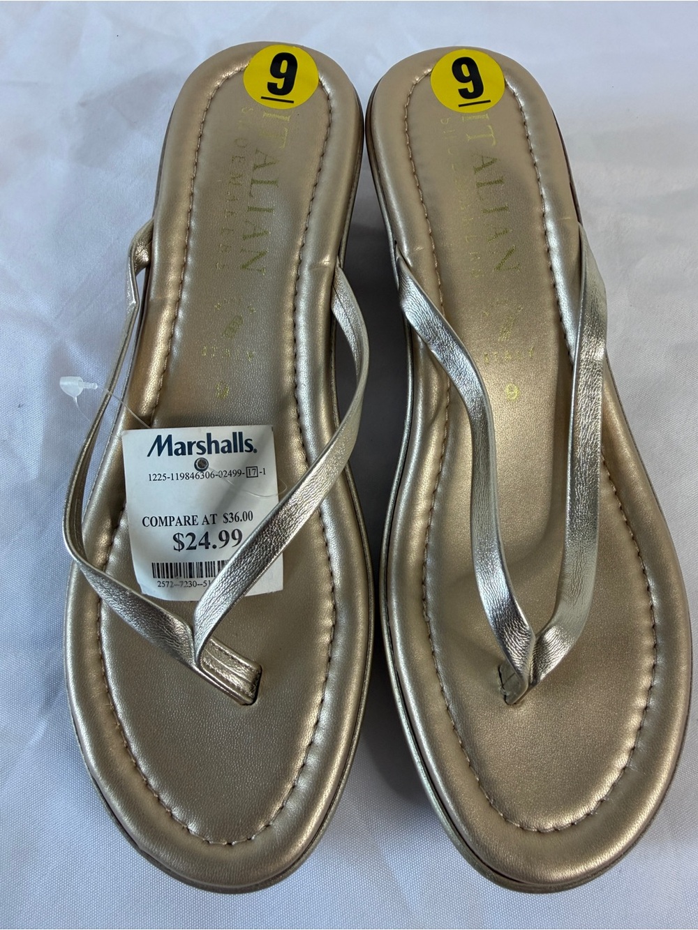 Italian Shoemakers Metallic Gold Flip Flop Sandals